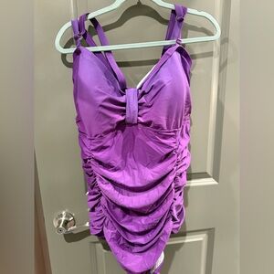 Torrid Purple Ruched One Piece Swimsuit